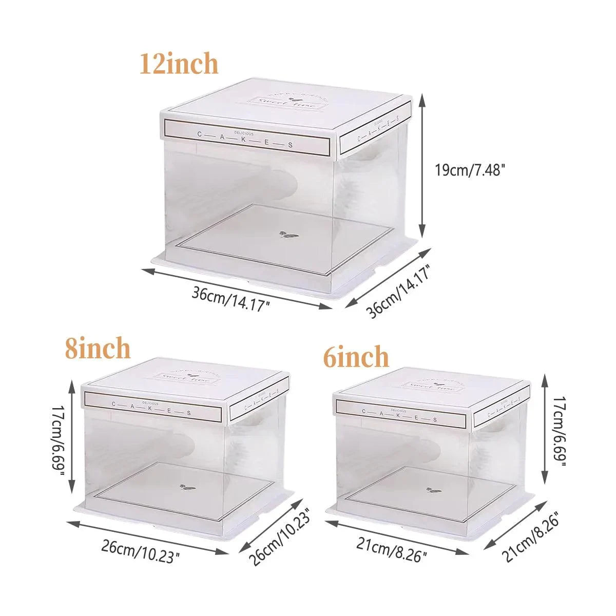 Clear Cake Food Packaging Box 10PCS