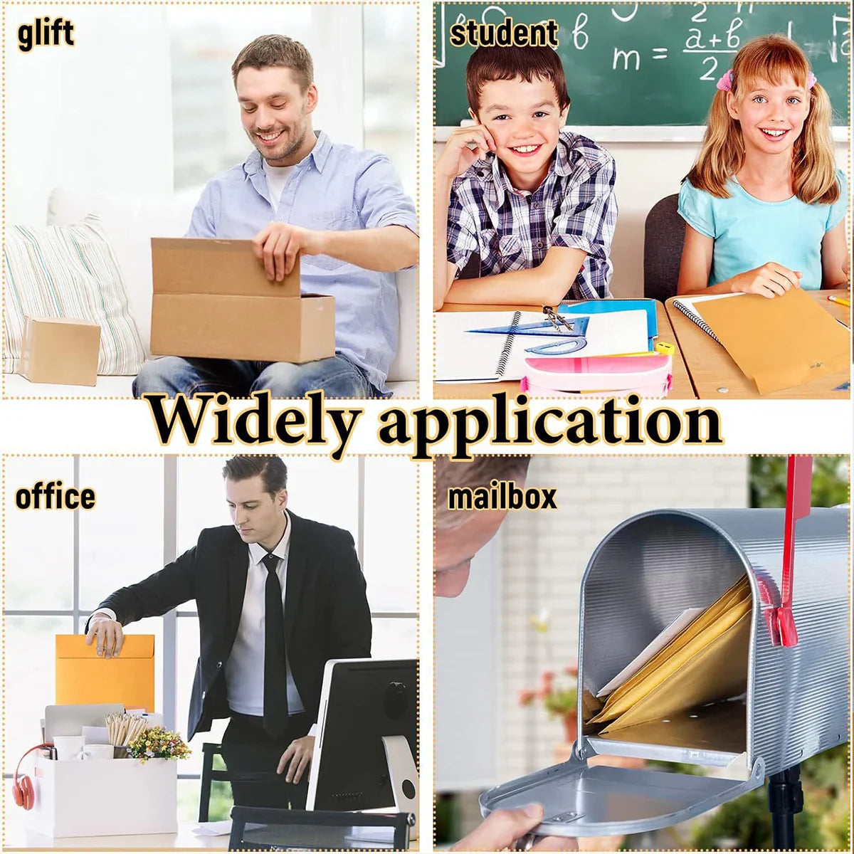 100pcs Kraft Paper Envelope Bags with Iron Buckle