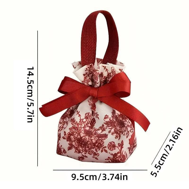Wedding Canvas Drawstring Candy Bags Party Favors 10PCS