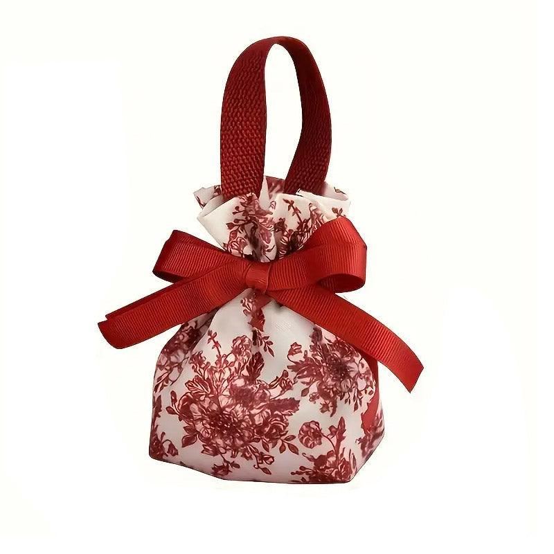 Wedding Canvas Drawstring Candy Bags Party Favors 10PCS