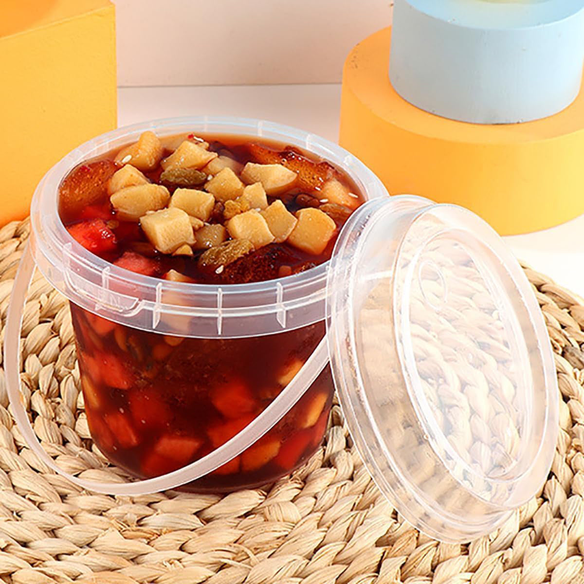 20PCS Food Grade Plastic Sealed Containers 750ml 1500ml Transparent Storage