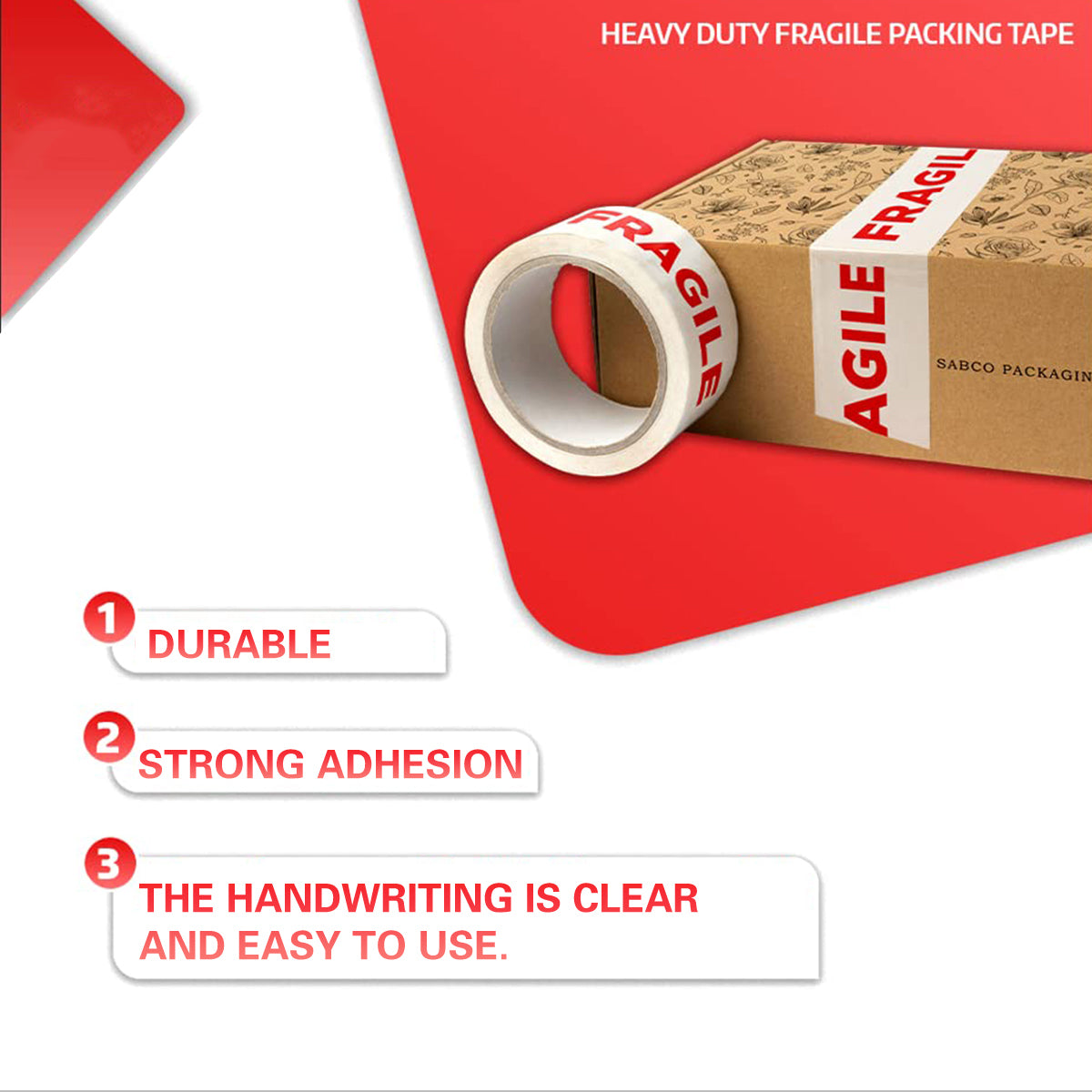 Fragile Warning Tape High Adhesion Shipping Box Labels 5 Rolls