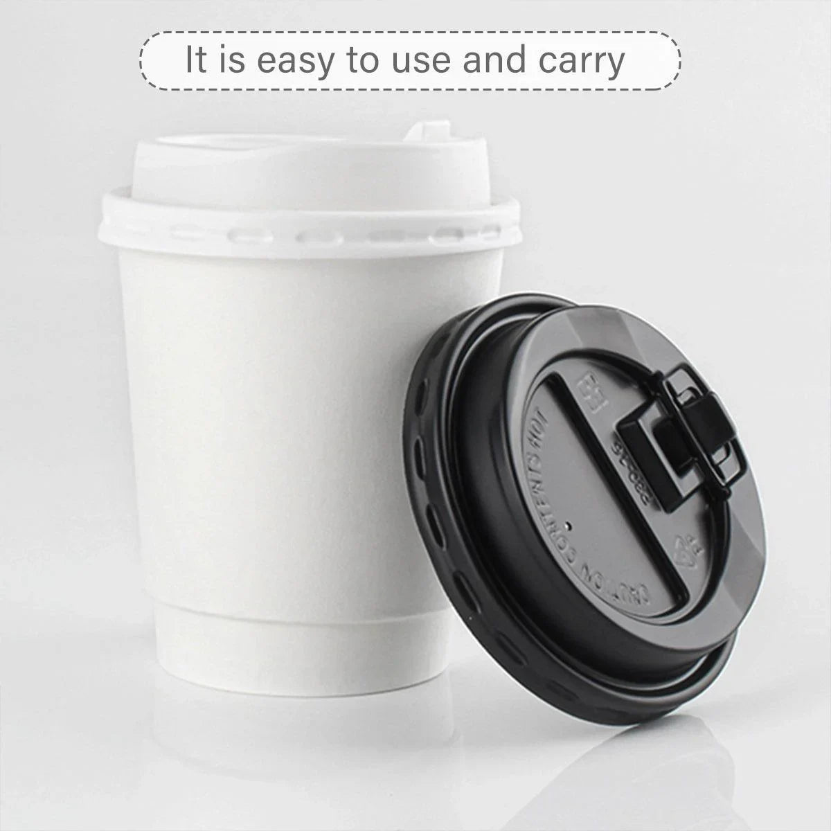 Disposable Plastic Takeaway Coffee Cup Lids 50PCS
