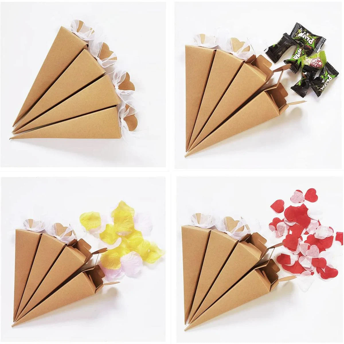 Cone Candy Gift Boxes Ice Cream Shape 50PCS
