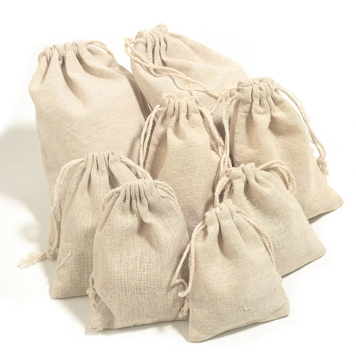 Drawstring Burlap Bag 8*10cm 10PCS Natural