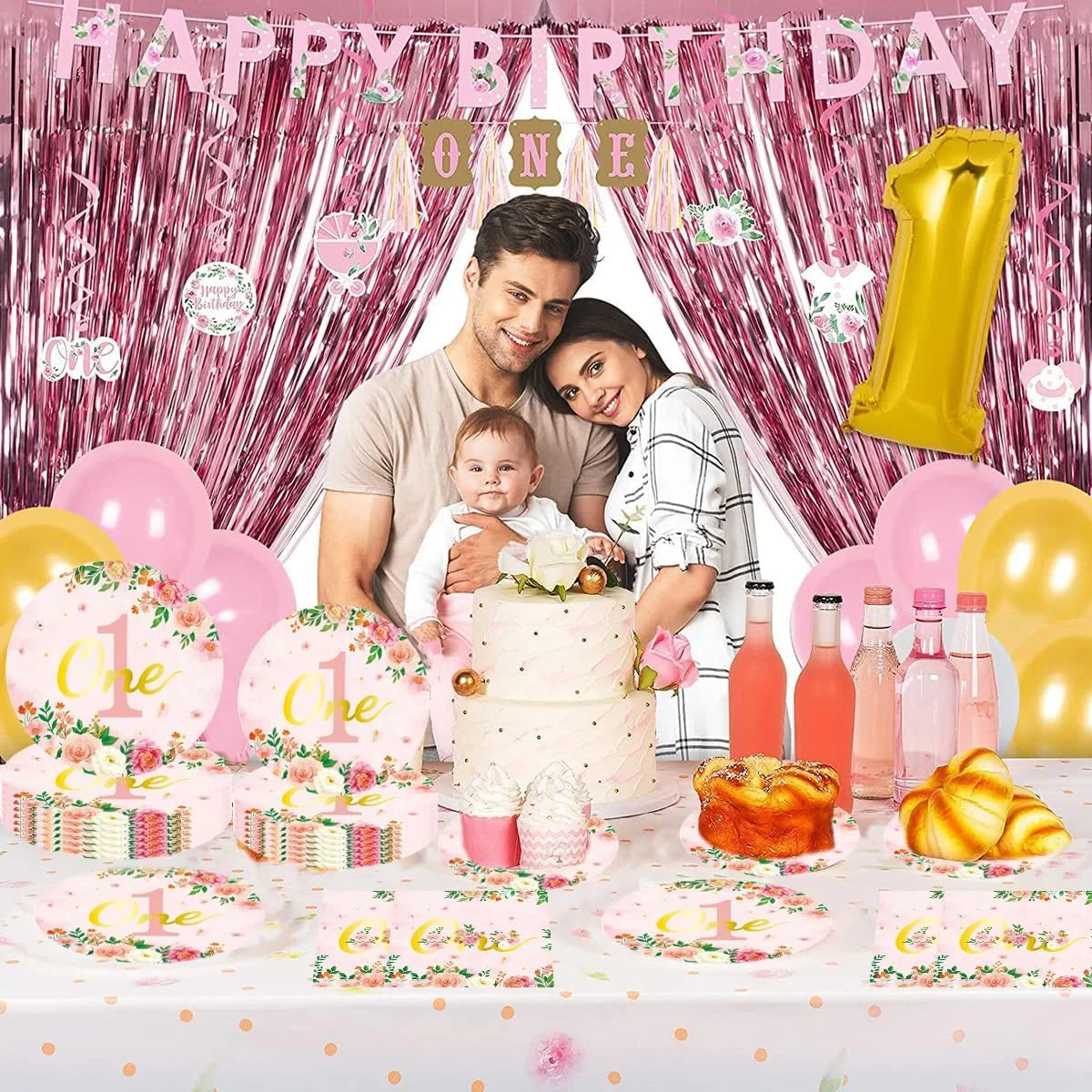 1-year-old Birthday Party Paper Plate Tableware 1Set