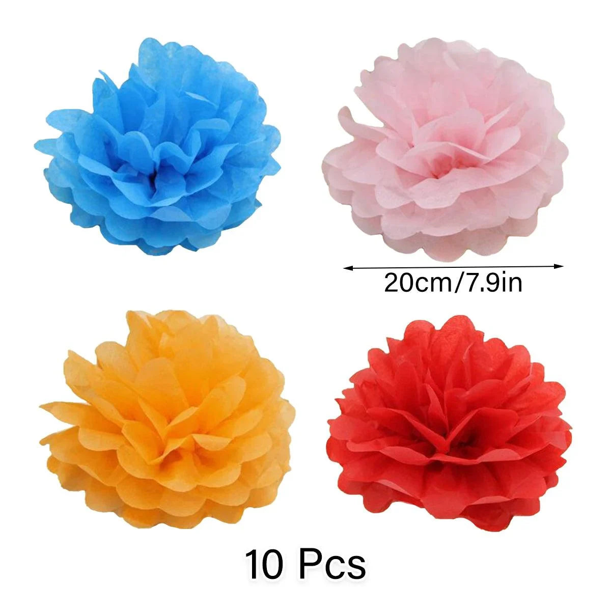 Tissue Paper Pom Poms Event Decor 10PCS