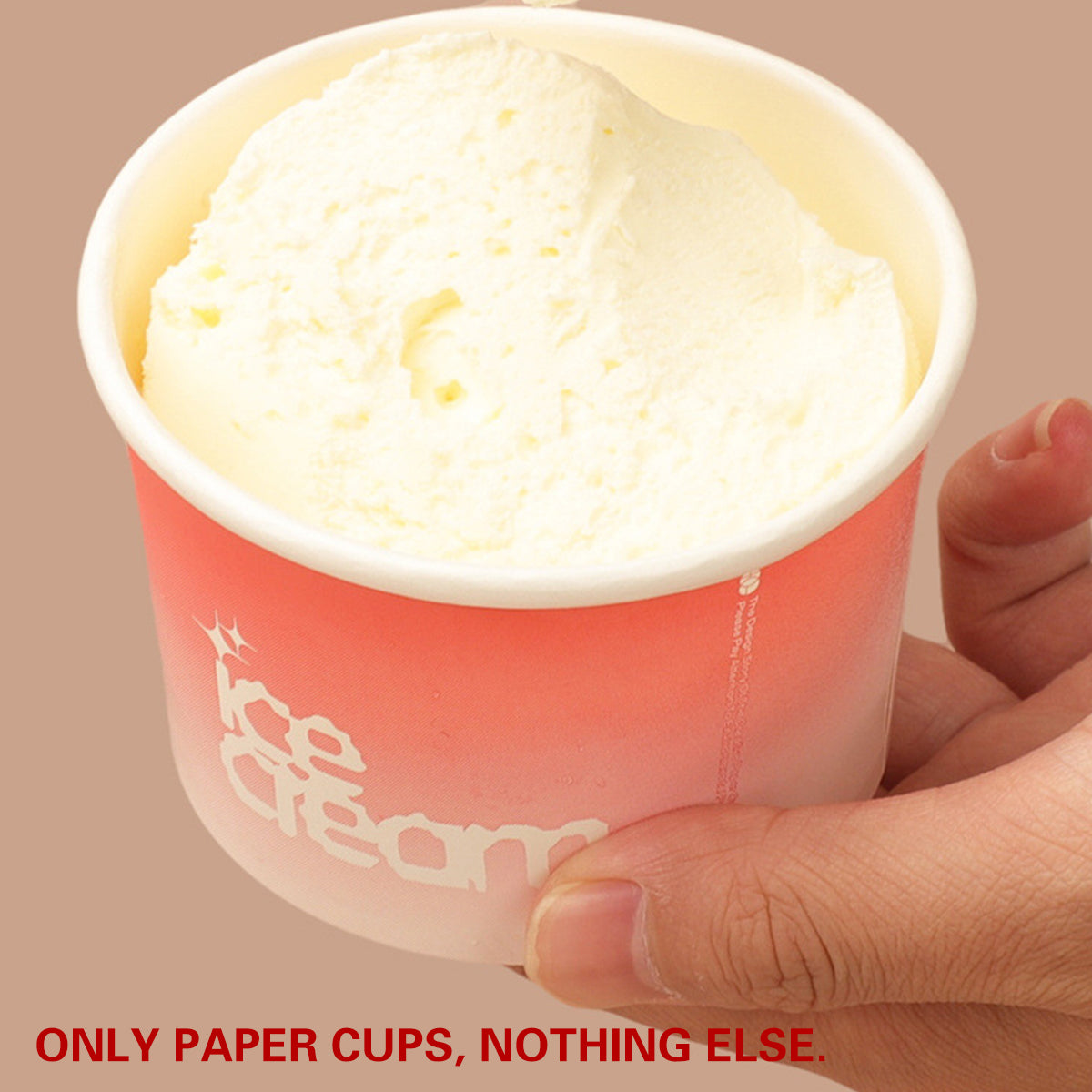 100PCS 4oz Ice Cream Paper Cups Food-Grade Waterproof Takeaway