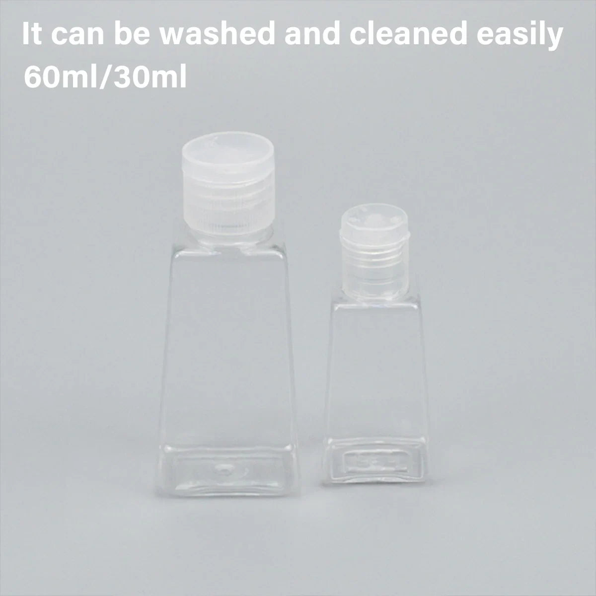 100pcs 30ml 60ml Trapezoidal Clear Refillable Cosmetic Bottles