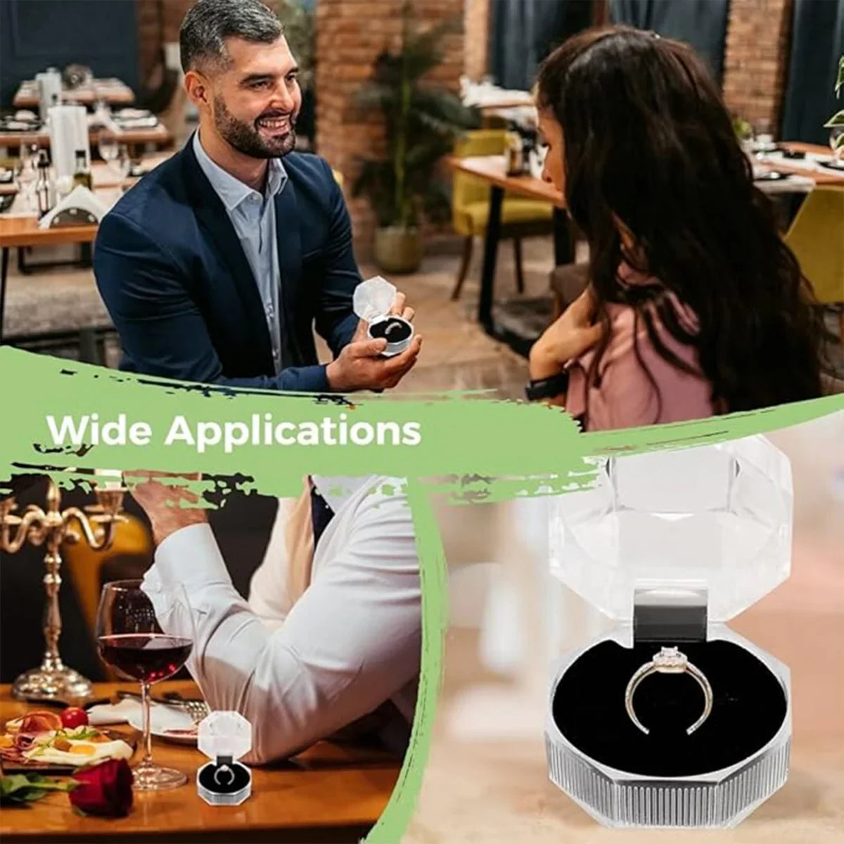 20pcs Acrylic Octagonal Jewelry Boxes for Rings Earrings