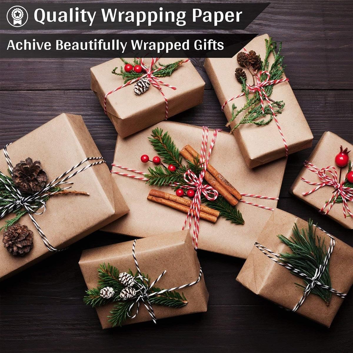 Brown Kraft Paper Rolls Gift Wrapping 5PCS