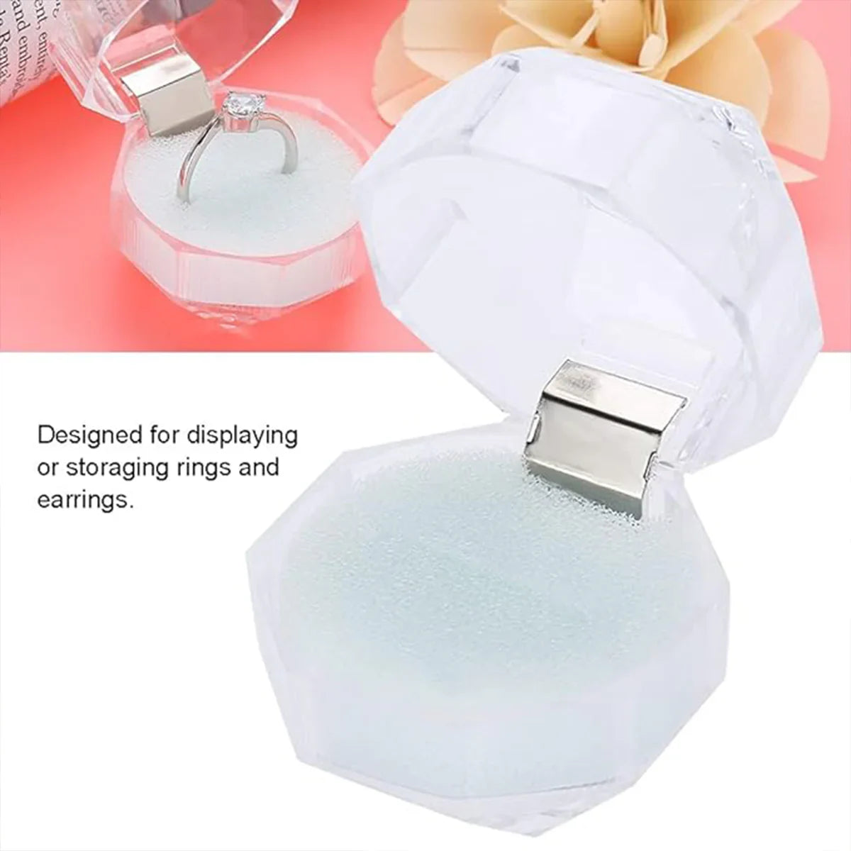 20pcs Acrylic Octagonal Jewelry Boxes for Rings Earrings