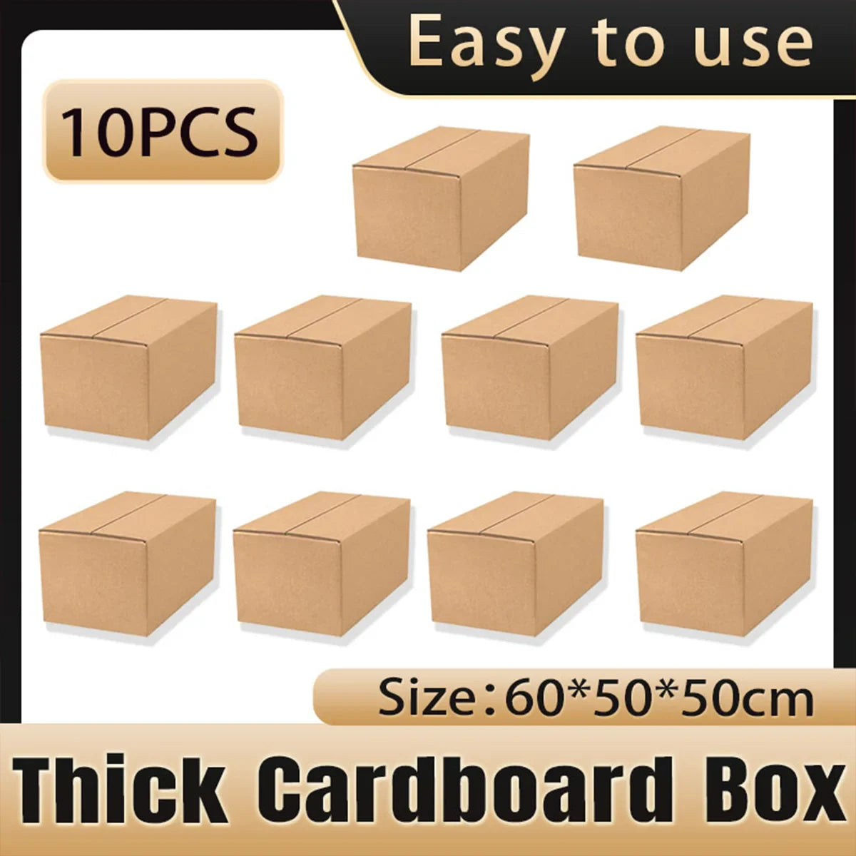 10pcs Heavy Duty Thick Carton Boxes for Shipping Storage