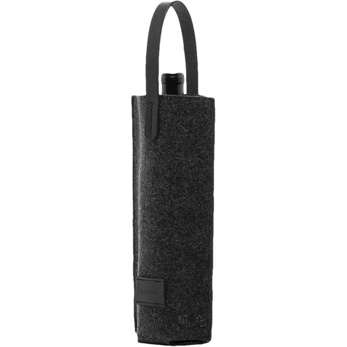 Felt Wine Tote Bag Single Bottle Carrier with Leather Handle