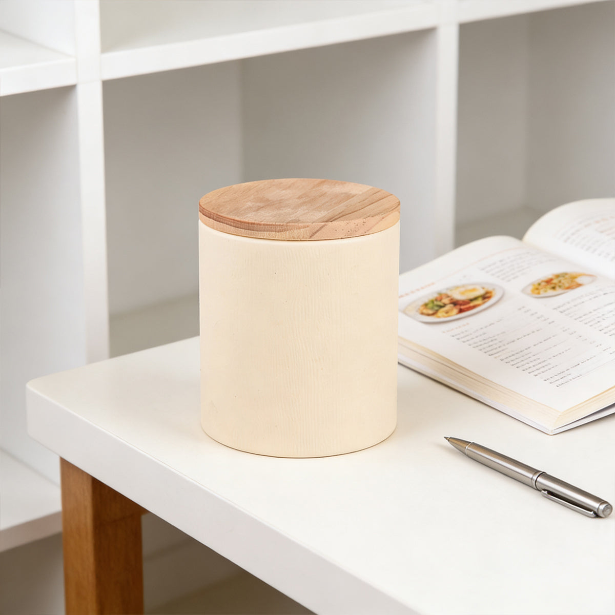 10PCS Kraft Paper Tube Canisters with Wooden Lids Tea Coffee Packaging