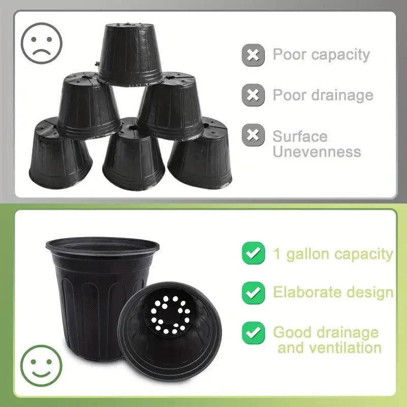Black Gallon Soft Plastic Planter Bag 100PCS