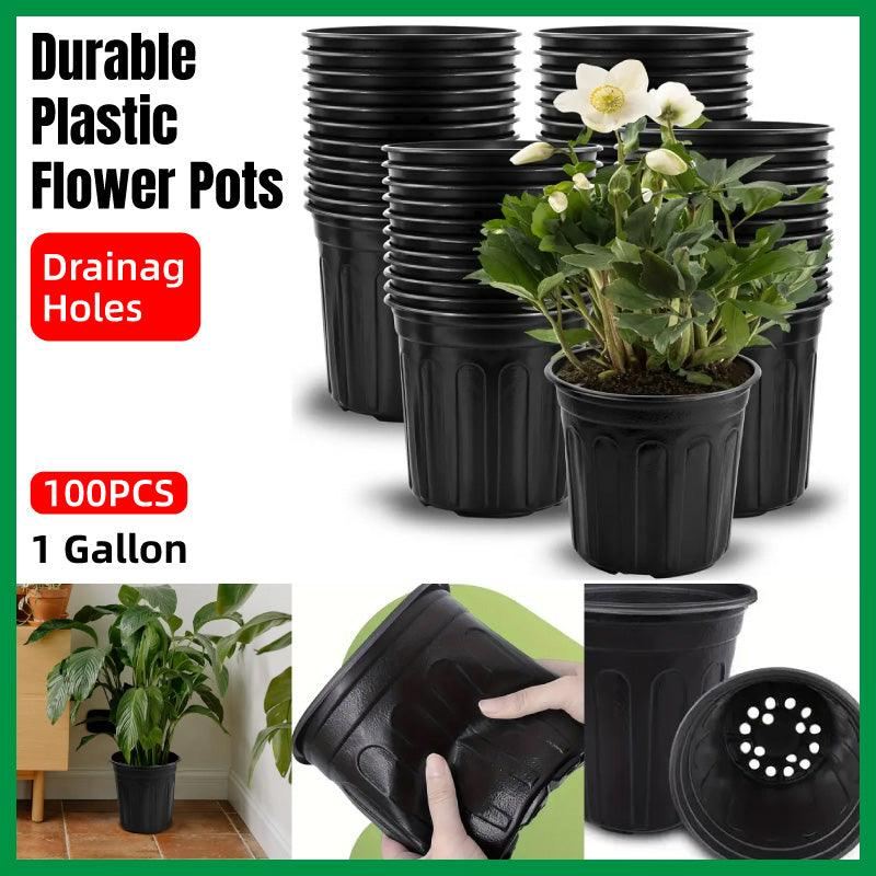 Black Gallon Soft Plastic Planter Bag 100PCS