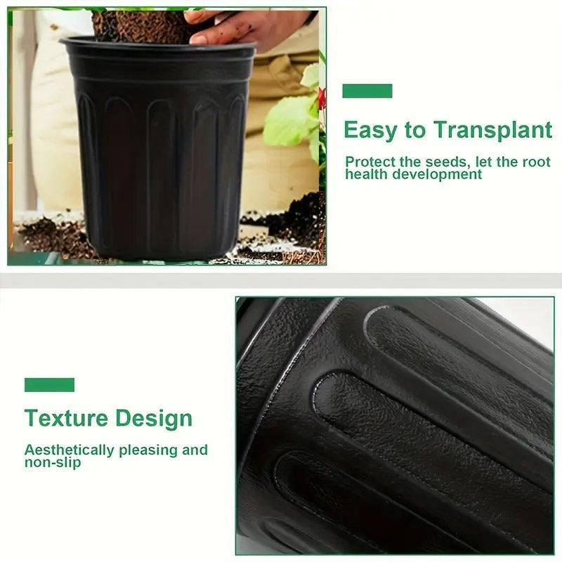 Black Gallon Soft Plastic Planter Bag 100PCS