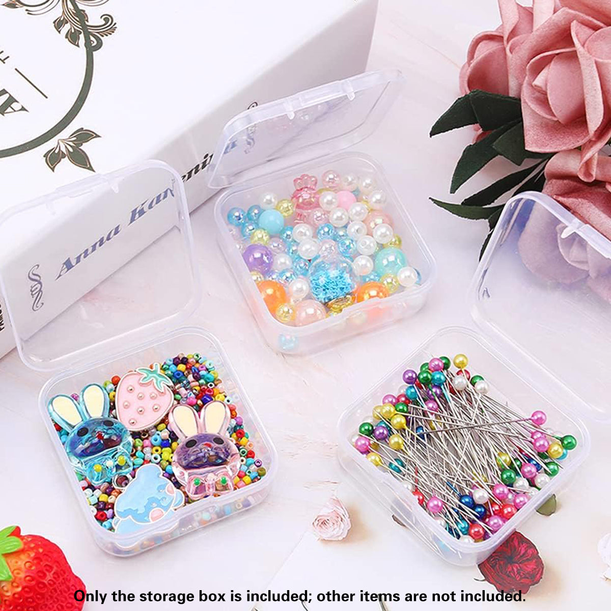 100PCS Clear Square Storage Boxes with Snap Lid for Small Parts Packaging