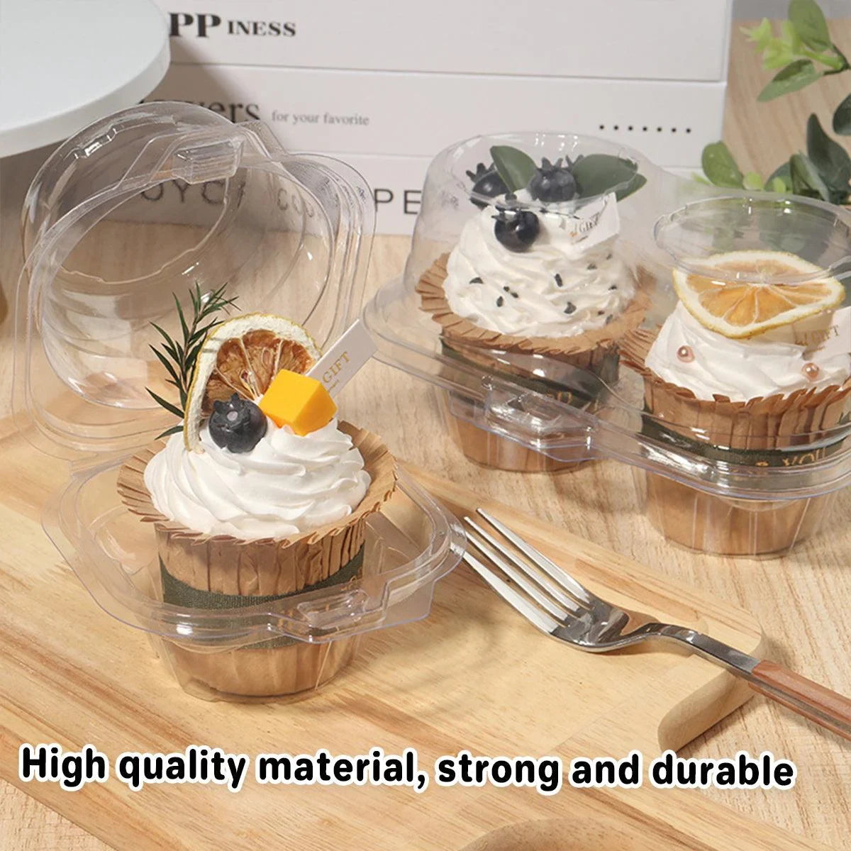Transparent Cupcake Boxes Containers 100PCS
