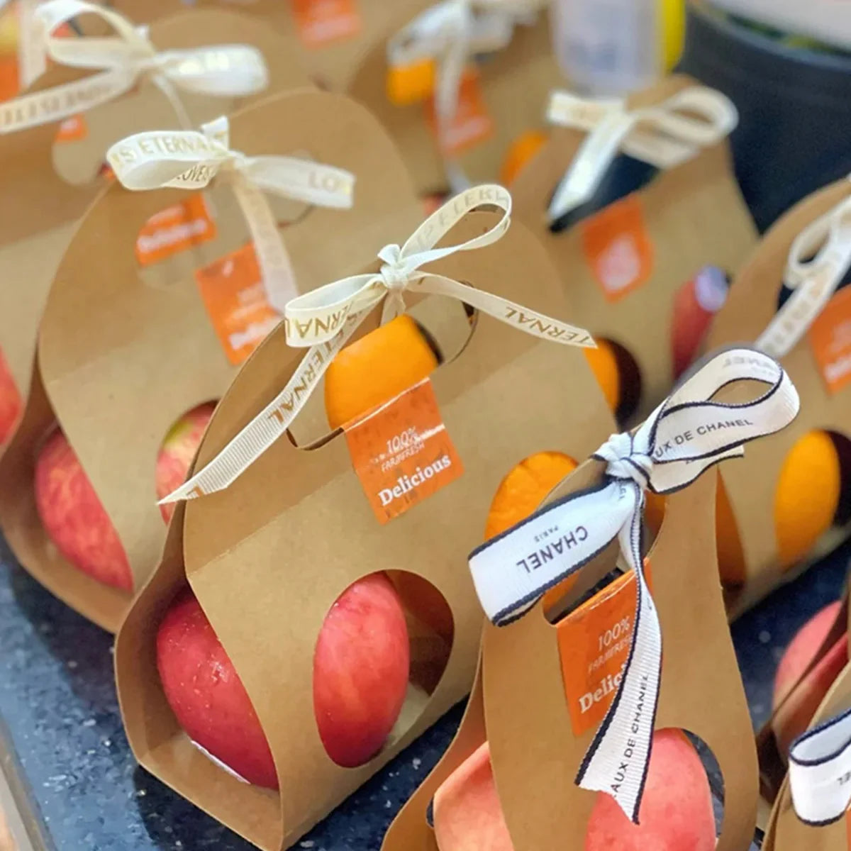 50pcs Kraft Paper Gift Boxes with Single Double Handle