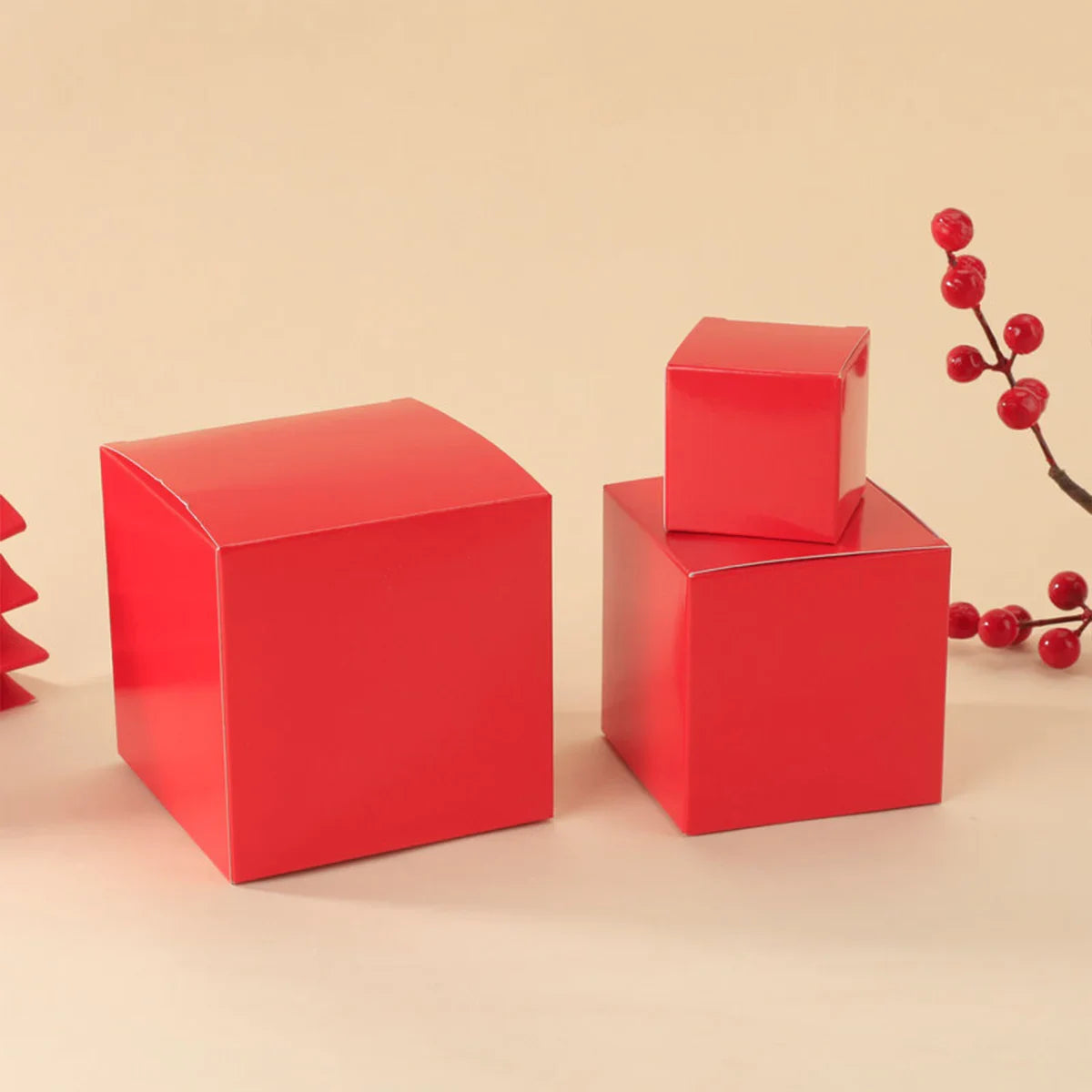 50pcs Colourful Square Paper Gift Packaging Boxes