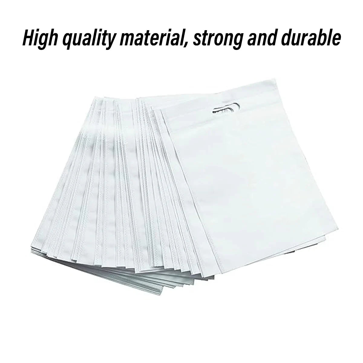 100pcs Portable Non-Woven Flat Pocket Shopping Bags