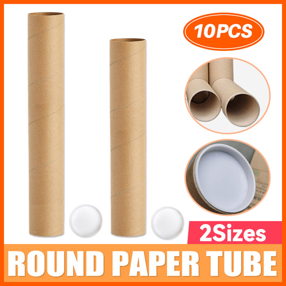 Kraft Paper Storage Tubes Cardboard Document Shipping 10PCS
