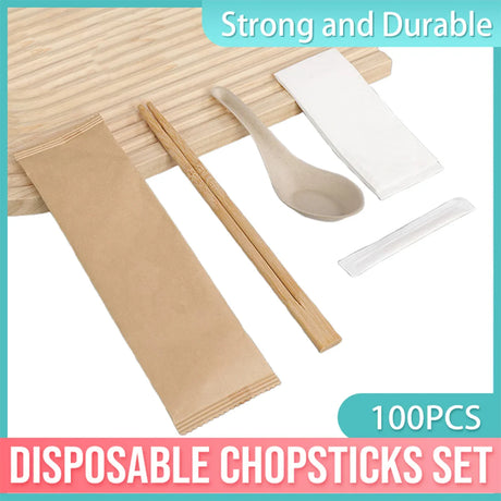 100pcs Disposable Chopsticks 4-Pair Packs for Home Restaurant