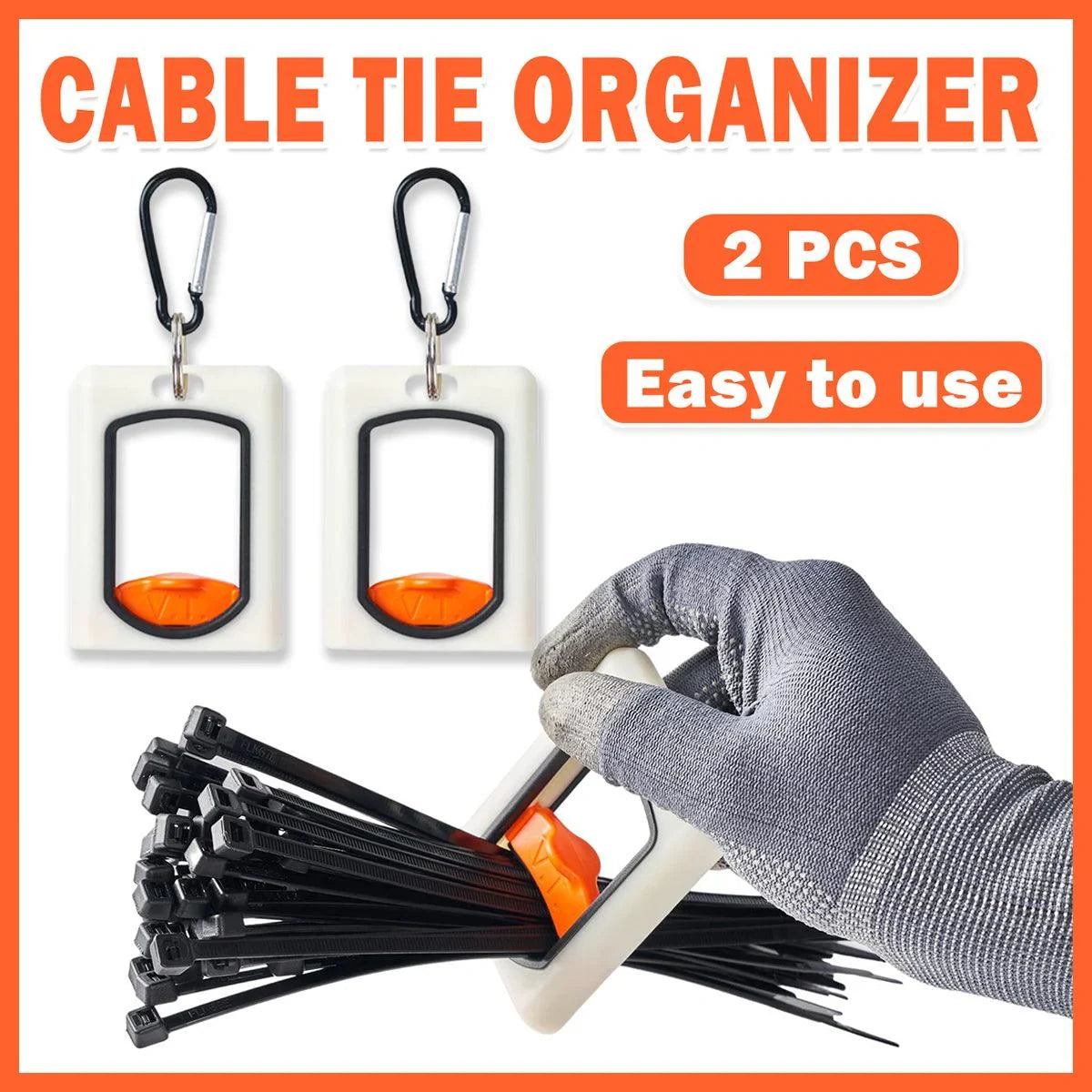 Square Cable Tie Organizer 2PCS
