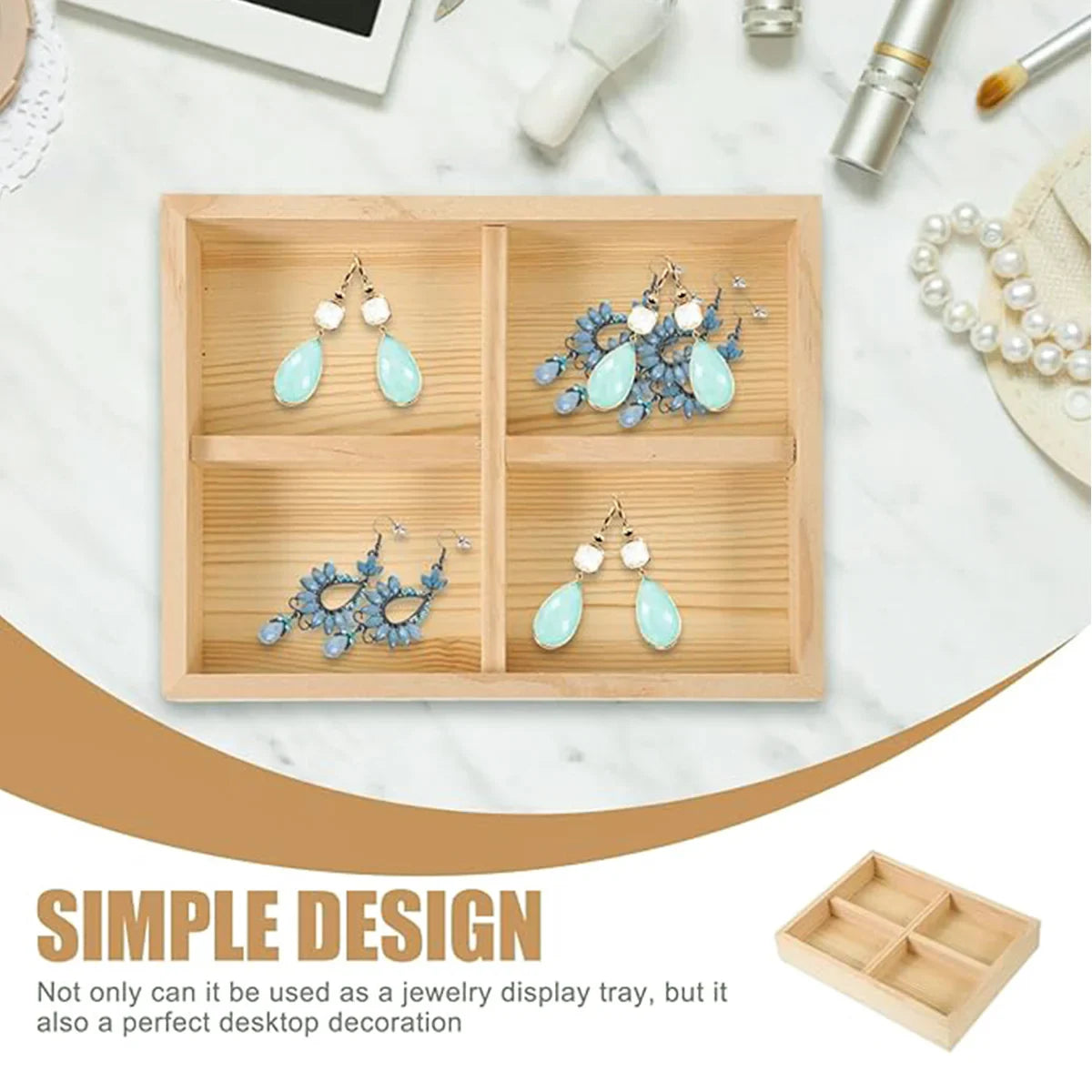 5pcs Wooden Jewelry Display Trays for Rings & Bracelets