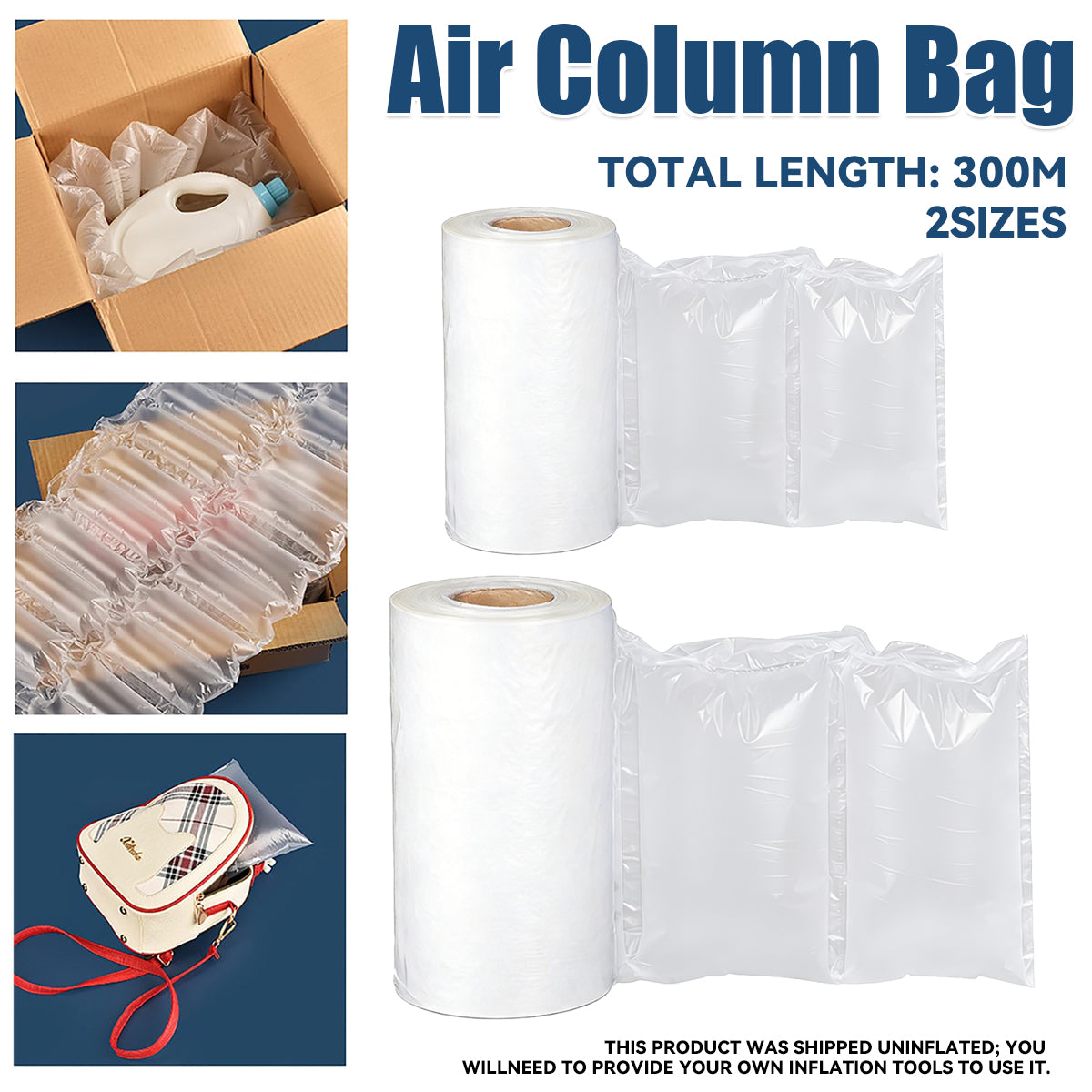 Inflatable Air Column Cushion Roll Shockproof Clear Packaging Shipping