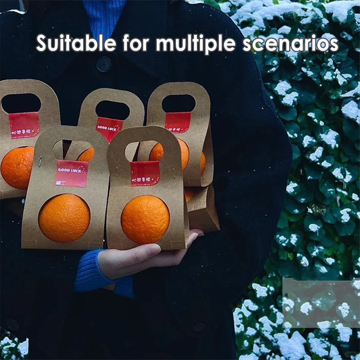 50pcs Kraft Paper Gift Boxes with Single Double Handle