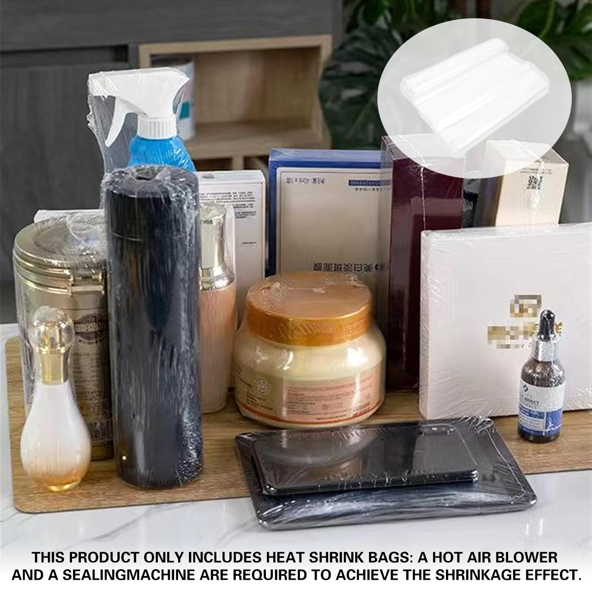 Food-Grade POF Heat Shrink Bags 100/200PCS for Vacuum Sealer Packaging