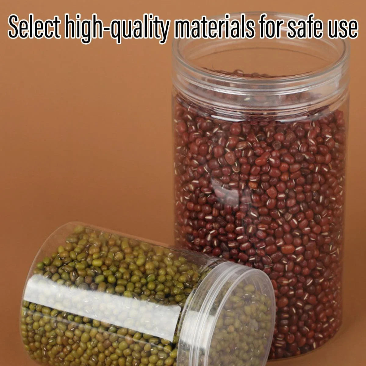 Plastic Food Bottles Transparent Sealed Storage Tanks 50PCS