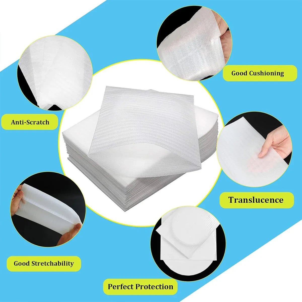 100pcs Pearl Cotton Foam Bags for Fragile Item Protection