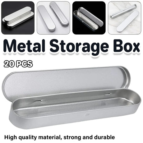 20pcs Metal Pencil Box Tin Storage Case Organizer