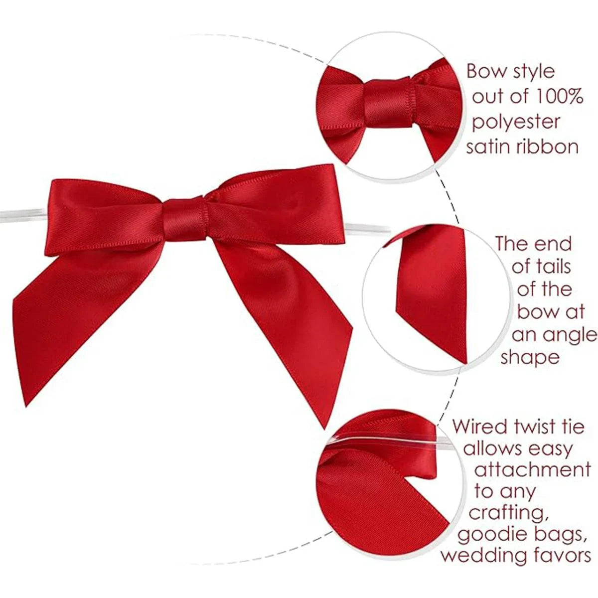 Bow Decorative Ties Gift Packaging 50PCS
