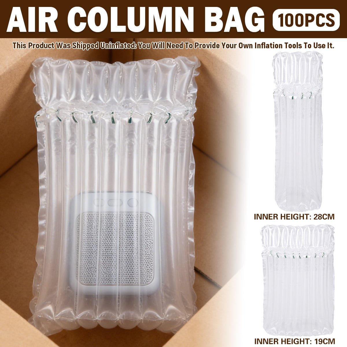 100PCS Clear Air Column Bags Shockproof Protective Packaging