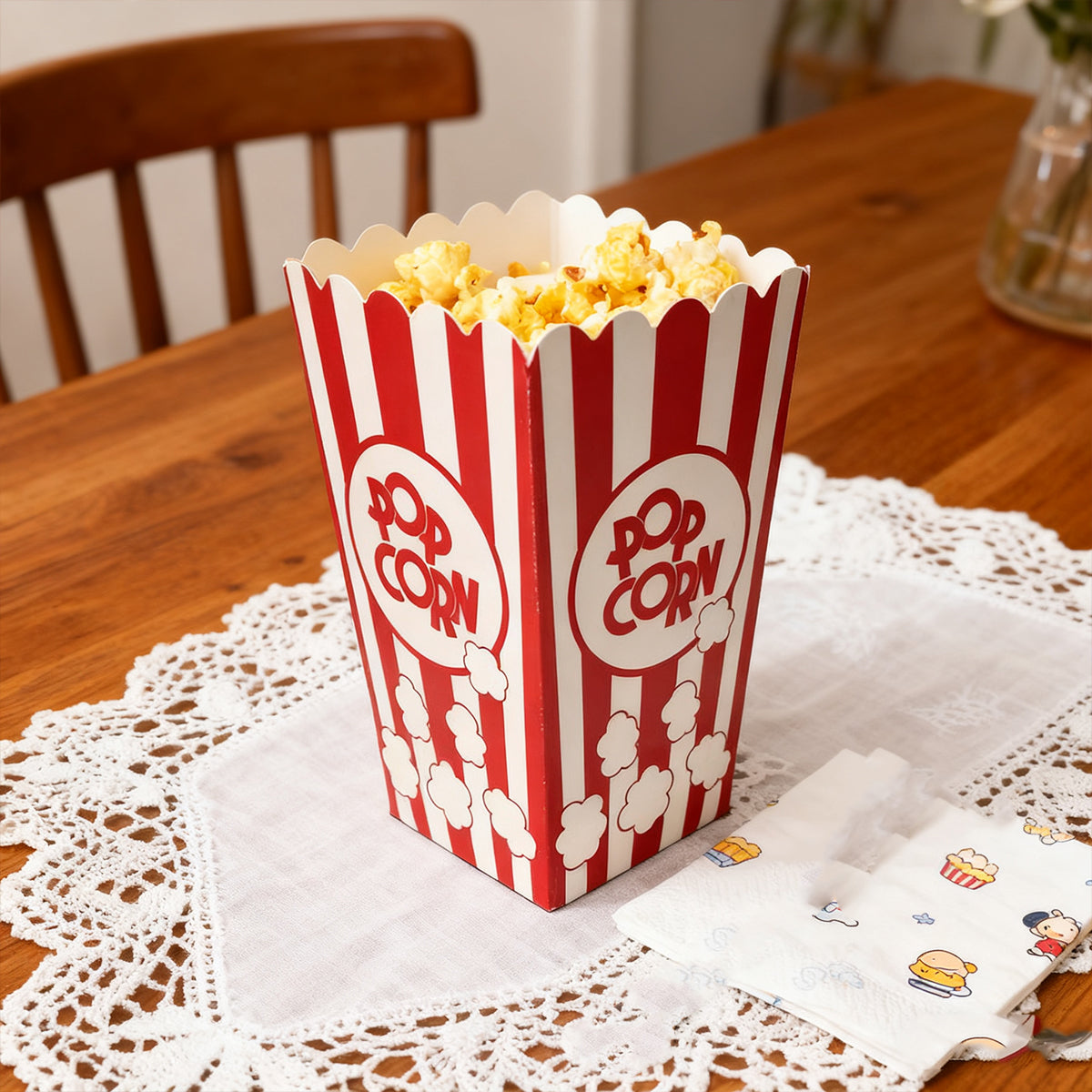 50PCS Greaseproof Popcorn Boxes Paperboard Snack Containers