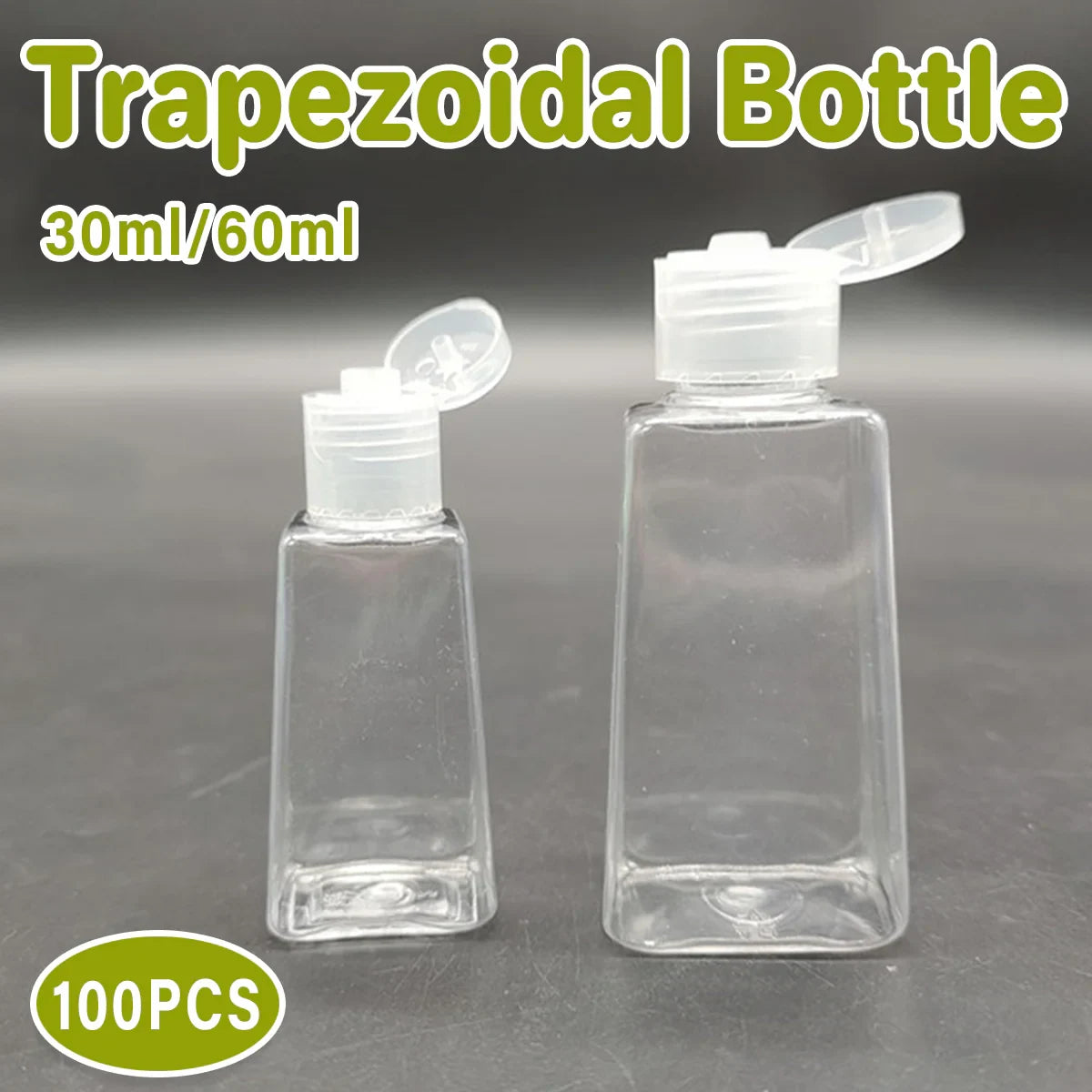 100pcs 30ml 60ml Trapezoidal Clear Refillable Cosmetic Bottles