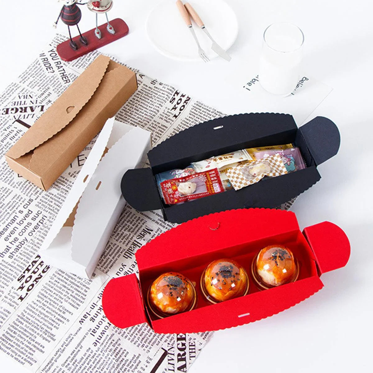 Kraft Paper Baking Box Biscuit Packing Box 50PCS