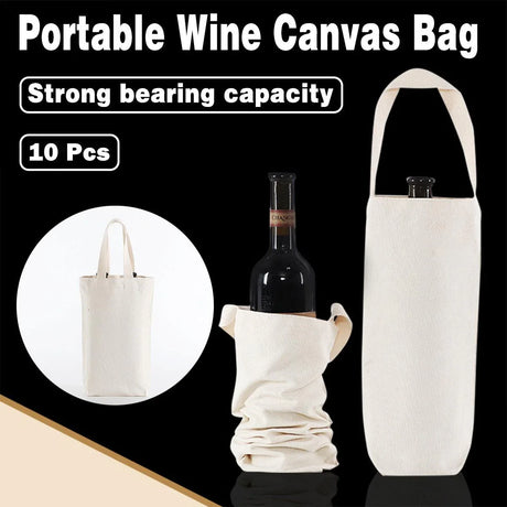 Wine Bag Canvas Burlap 10PCS