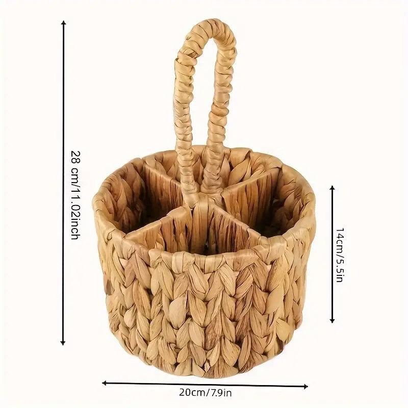 Handmade Woven Round Storage Basket 1PC