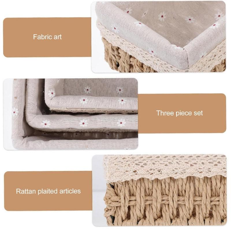 Rattan Storage Basket Woven 3PCS