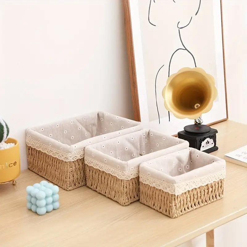 Rattan Storage Basket Woven 3PCS
