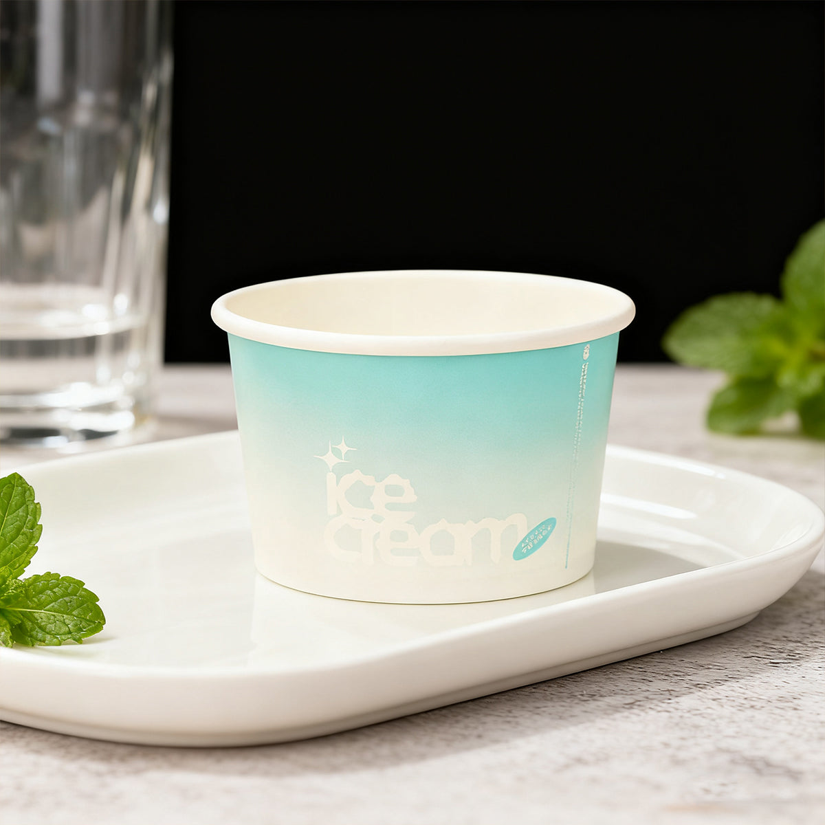 100PCS 4oz Ice Cream Paper Cups Food-Grade Waterproof Takeaway