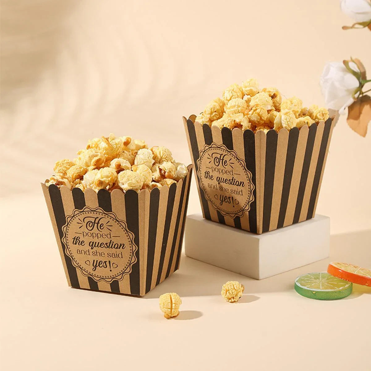 Disposable Paper Popcorn Boxes 48PCS