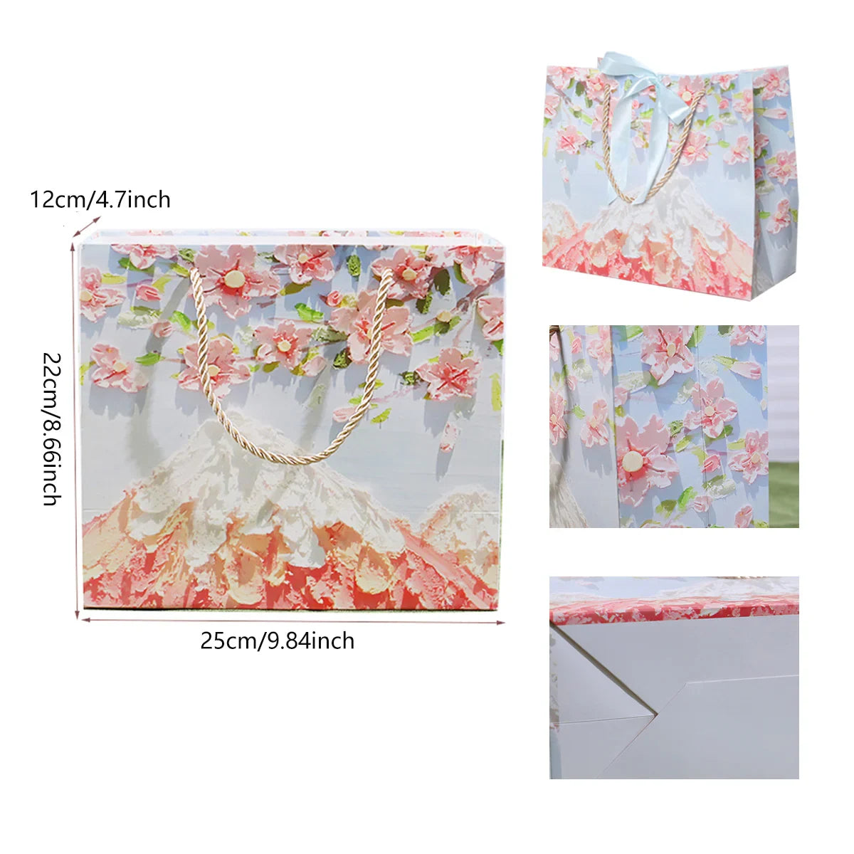 Oil Painting Pattern Gift Paper Bags 2Styles 50PCS