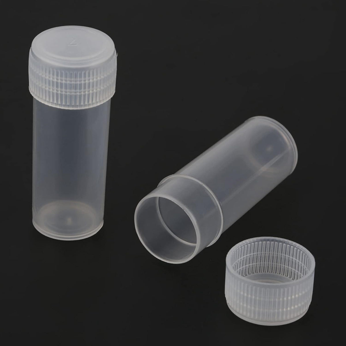 200PCS 5ml Clear Plastic Sample Bottles with Screw Lids for Storage